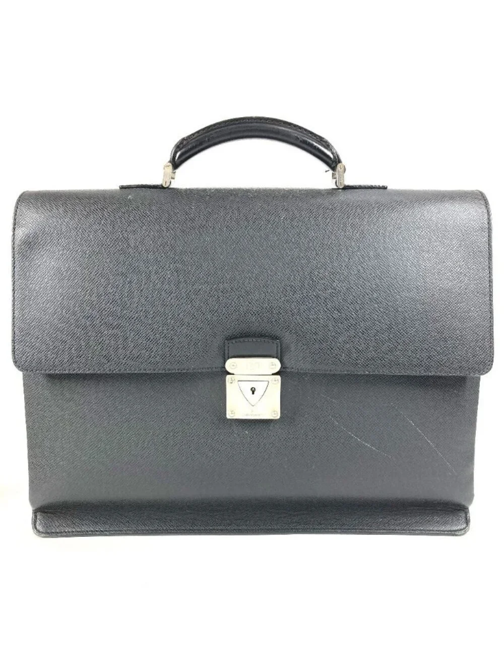 Louis Vuitton Business Bag Serviette Moskova Taiga Leather Ardoise Black